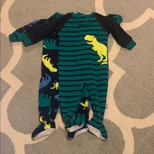 Dinosaur fleece footed pajamas